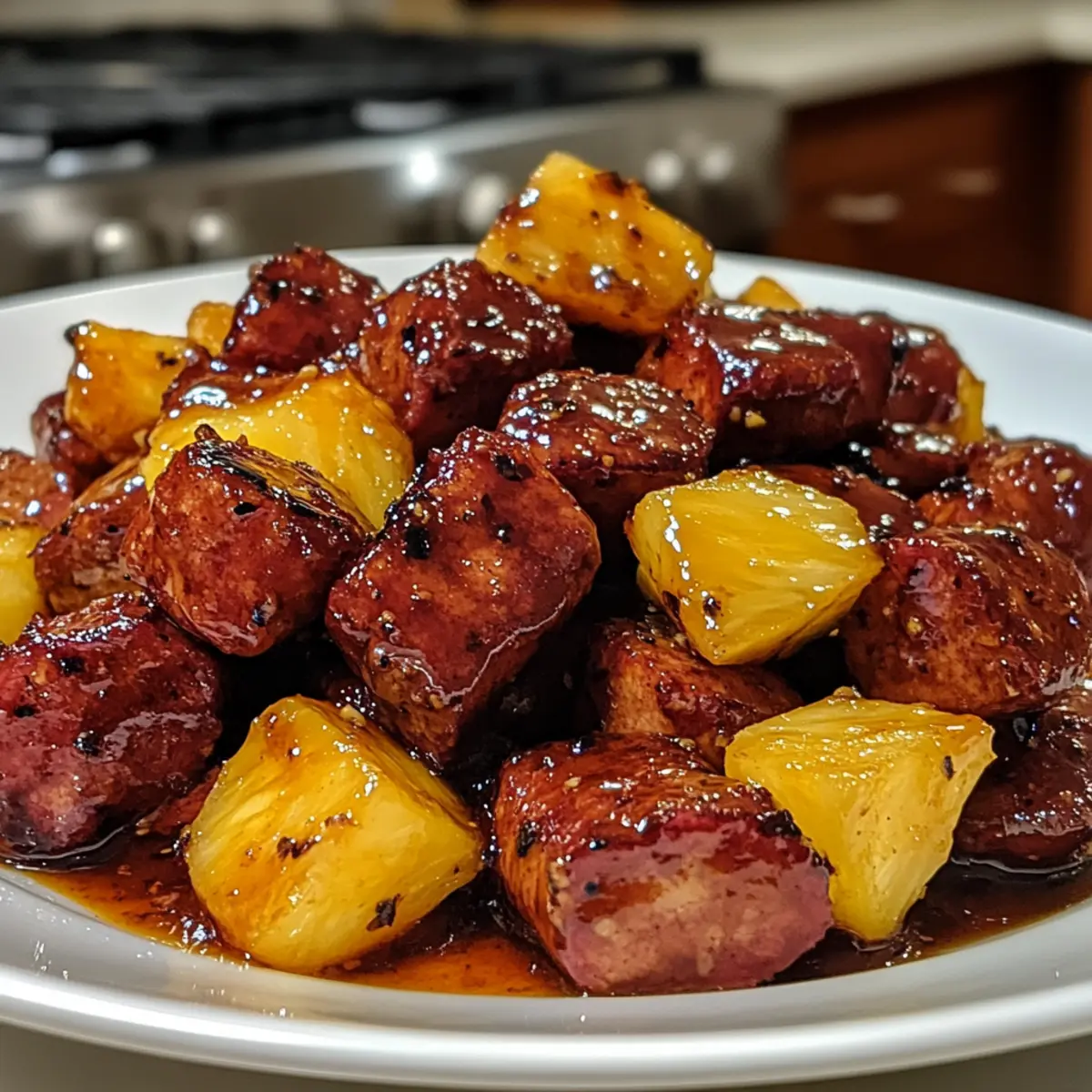 Sweet & Sticky Glazed Kielbasa Pineapple Bites in 30 Minutes