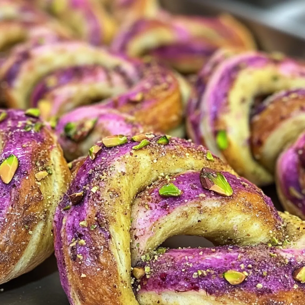 Raspberry Pistachio Sourdough Bagels for a Colorful Breakfast Delight