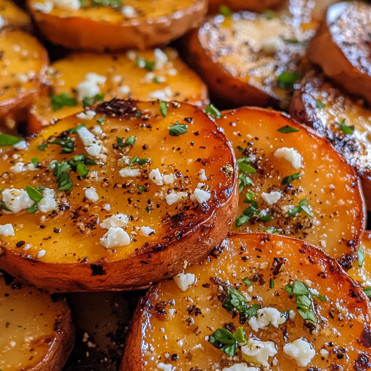 Irresistible Roasted Sweet Potato Rounds with Honey & Feta