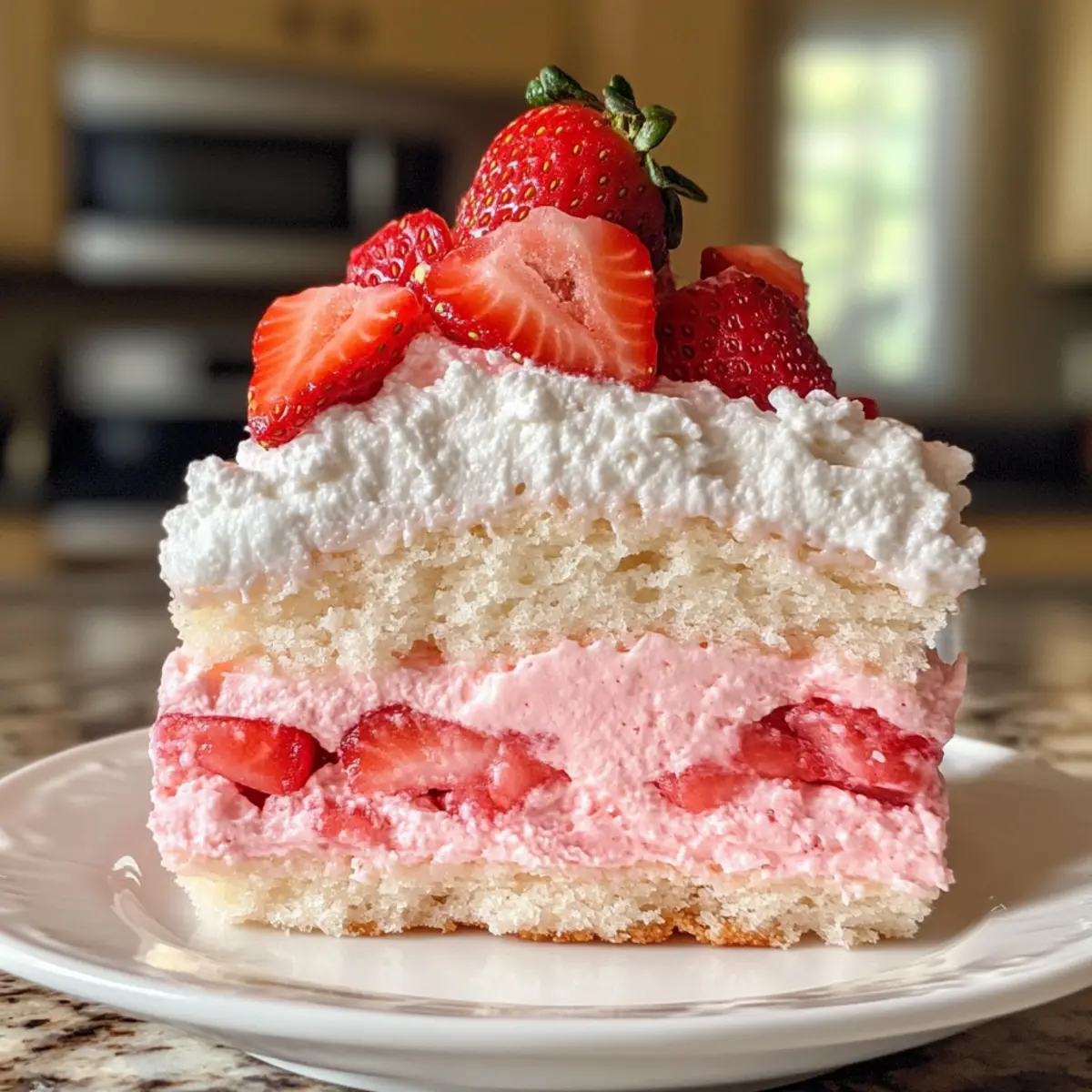 Light & Fluffy Strawberry Cloud Cake with Just 3 Ingredients