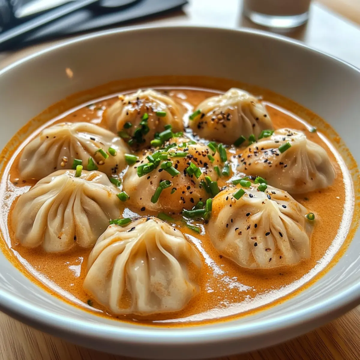 Savory Soup Dumplings in Creamy Gochujang Sauce Delight