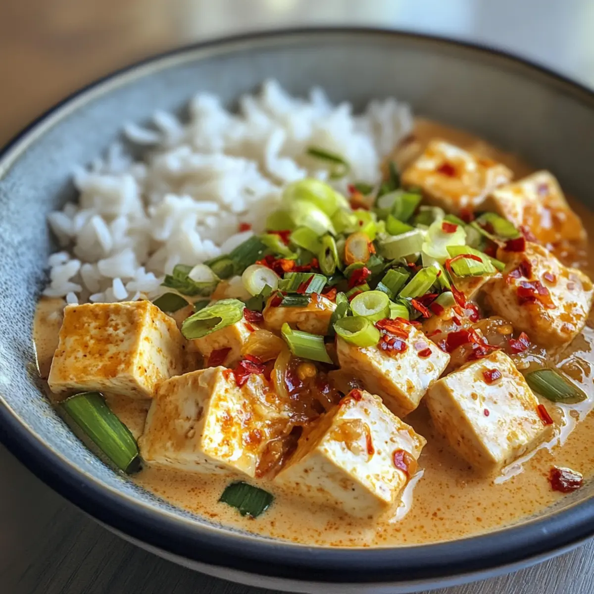 Spicy Tofu with Creamy Coconut Sauce for Quick Weeknight Dinners