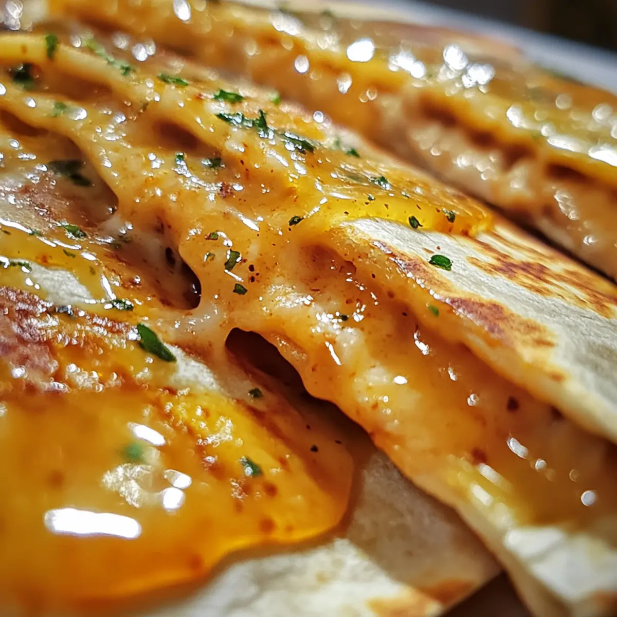 Cheesy Hot Honey Chicken Quesadillas with Jalapeño Cream Magic