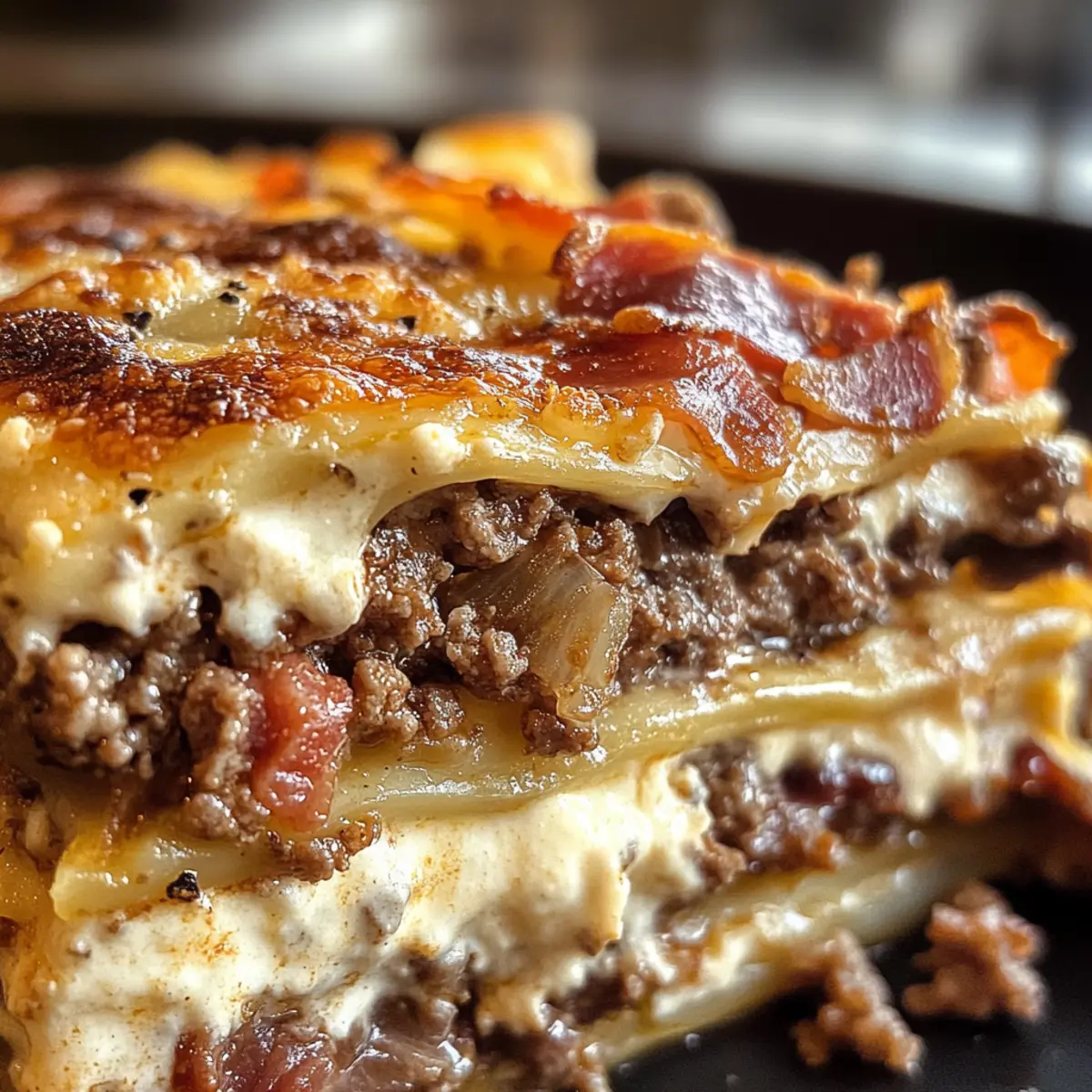 Parmesan Garlic Bacon Cheeseburger Lasagna for Cozy Nights