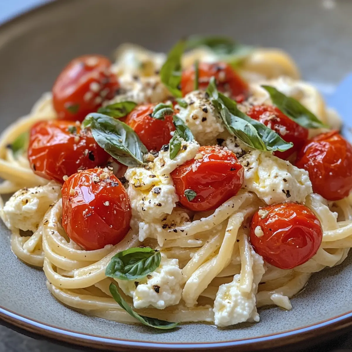 Creamy Roasted Tomato and Garlic Ricotta Pasta Bliss